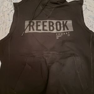 Reebok sleeveless hoodie black medium